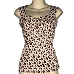 White House‎ Black Market Sleeveless Top Geometric Print XXS